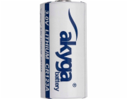 Akyga lithiová baterie CR123 Li-MnO2 3V/1500mAh, 85°C