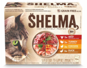 SHELMA with turkey, duck, chicken and beef in sauce Box - mokré krmivo pro kočky - 12x85g