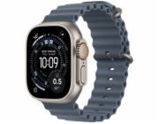 Apple Hodinky Ultra 3 GPS + Cellular 49mm, přírodní titanové pouzdro, tmavě modrý oceánský řemínek