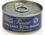 FISH4CATS Mackerel with shrimp - mokré krmivo pro kočky - 70g
