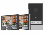 Chytrý zvonek Ezviz HP7 2-Family Kit domácí interkom, Wi-Fi,2x 7" dotykový monitor, 1x interkom, IP65, černo-stířbrný