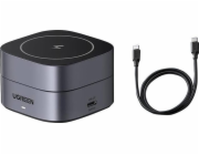 Ugreen W256 2v1 Qi indukční nabíječka pro iPhone, AirPods, 20W (černá) + 1m kabel USB-C na USB-C
