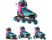 Nils Extreme Kolečkové brusle NH18192 s vyměnitelným běžcem, nastavitelné, tyrkysové, velikost 29-33