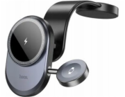 Hoco Indukční držák do auta HOCO 2 v 1 pro Apple Watch 15W HW28, černý a šedý