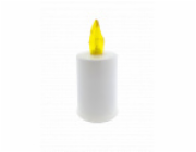Svíčka hřbitovní LED bateriová 10 cm bílá se žlutým plamínkem (2