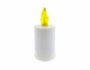 Svíčka hřbitovní LED bateriová 10 cm bílá se žlutým plamínkem (2