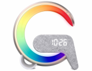 IMMAX LED relaxační lampička FLAMINGO/ Qi nabíjení/ budík/ RGB/ 300lm/ USB výstup/ BT 5.1/ zlatá