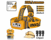 Ingco HHL013AAA8 Čelovka LED na 3x AAA, 3xclip
