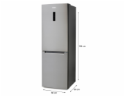 Lednice kombinovaná s mrazákem dole - stříbrná - DOMO DO91337C