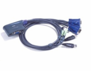 ATEN přepínač KVM 2-port VGA KVMP USB2.0, mini, audio, 0,9m kabely   POŠKOZEN OBAL