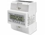 Qoltec Třífázový elektronický elektroměr | Měřič spotřeby energie na DIN lištu | 400V | 100A | LCD | 4P