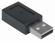 Manhattan USB adaptér, USB-C 2.0 Female na USB-A Male, černá
