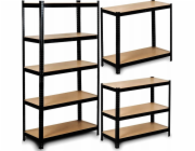 Funfit Kovový úložný regál 150x75x30 cm ČERNÁ