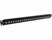 Alantec Patch panel s F-type zásuvkami, vybavený, 1U, 24 portů, 19 RGTec (PK001-RG)