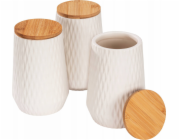 Wenko Keramické kuchyňské nádoby DIAMOND, bambusové víko, 3 x 0,6 l, WENKO