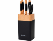 Elitehoff Sada kuchyňských nožů ve stojanu s ořezávátkem E-6266