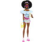 Mattel Barbie panenka na kolečkových bruslích se psem HPL77