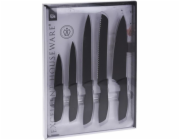 Excellent Houseware Sada univerzálních nožů Excellent Homeware / Ocelové kuchyňské nože 5 ks, ČERNÁ