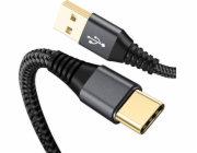 NoName USB kabel USB-A - USB-C 2 m šedý (5901924969815)
