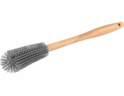 Wenko kartáč na lahve 30 cm dřevo/přírodní silikon/šedá