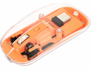 Manhattan Mouse MANHATTAN Funkmaus USB-A 4tlačítková RGB LED oranžová průhledná