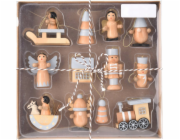 Home Styling Collection Kolekce pro styling domácnosti Sada dřevěných vánočních hraček, 12 dílů.