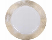 Home Styling Collection Kolekce pro domácí styling Průhledný podstavec se zlatým dekorem, O 33 cm