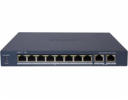 Hikvision DS-3E1510P-EI - Smart managed switch 8x Gb PoE + 2x Gb Uplink RJ-45, 110W, Super PoE - dosah až 300m