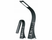 Platinet PDLU3B stolní LED lampa stmívatelná, flexibilní rameno, hodiny, černá