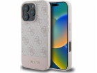 Guess PU 4G Stripe kryt iPhone 16 Pro Max ružový