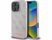 Guess PU 4G Stripe kryt iPhone 16 Pro Max ružový