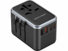 Cestovní adaptér a nabíječka Vention 65 W GaN 2x USB-A 2x...