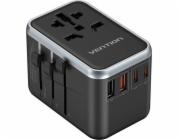 Cestovní adaptér a nabíječka Vention 65 W GaN 2x USB-A 2x USB-C