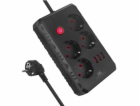 Maclean Prodlužovací kabel MCE392 B, 4 zásuvky, 3xUSB, 11...