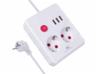 Maclean Prodlužovací kabel, MCE388 W, 2 zásuvky, 3x USB, ...