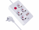 Maclean Prodlužovací kabel MCE392 W, 4 zásuvky, 3xUSB, 11...