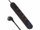 Maclean Prodlužovací kabel MCE395 B, 5 zásuvek, 3xUSB, 11...