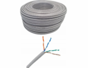 NetRack Síťový kabel - kroucená dvojlinka LAN, kat. 6, UTP, šedý, 100 m, CCA