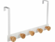 5five Dveřní věšák, 5 bambusových háčků, bílý