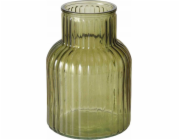 Boltze Skleněná váza RELEA, zelená, drážkované sklo, 20 cm