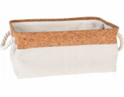 Home Styling Collection Úložný košík z kolekce bytového stylingu s lanovými rukojeťmi a korkovým víkem, 36 x 25 x 17 cm