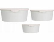 Excellent Houseware Vynikající kulaté plastové nádoby na potraviny, 3 kusy různých velikostí