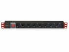 Techly Rack 19palcový 1U 250V / 16A, 8xSCHUKO, 3m (100488)