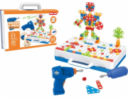 LeanToys Kreativní stavebnice pro kutily, stavebnice s vrtačkou, kufr