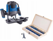 Router Scheppach Sada frézky + frézy Scheppach WRT1200 v kufru