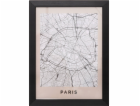 Atmosphera Zarámovaný plakát s mapou města, 18 x 24 cm