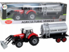 LeanToys Zemědělský traktor a bagr s pohonem cisterny čer...