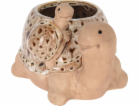 ProGarden Porcelánový zahradní květináč želva, 15 x 11 cm