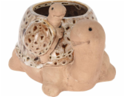 ProGarden Porcelánový zahradní květináč želva, 15 x 11 cm