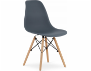 Leobert Židle OSAKA tmavě šedá / nohy z přírodního materiálu x 1